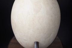 Elephant bird egg on mahogany stand